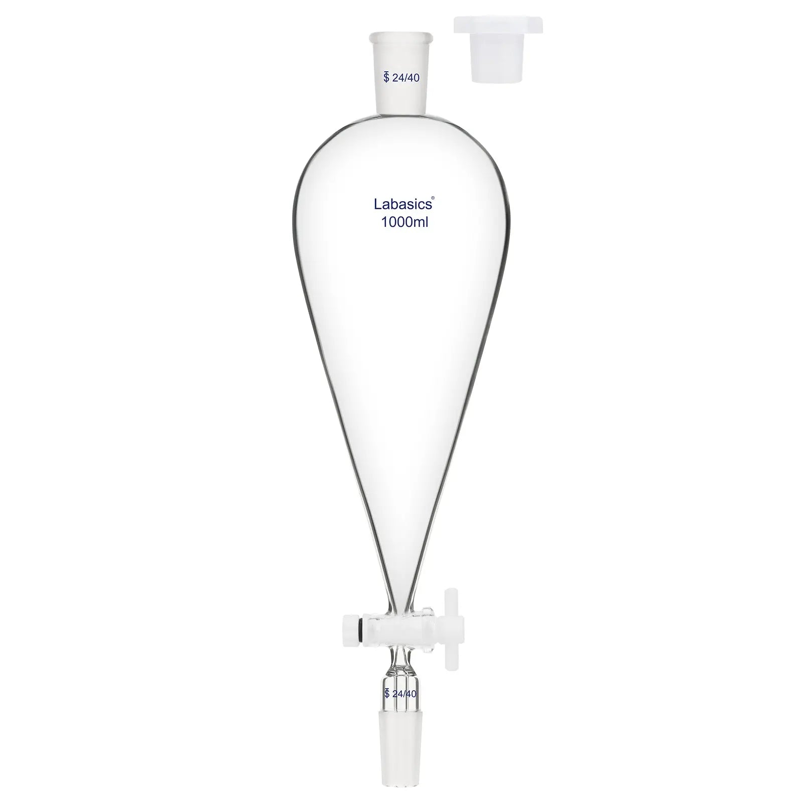 1000 ml separatory funnel, borosilicate glass, 24/40 joint, PTFE stopcock, large-capacity liquid separation apparatus