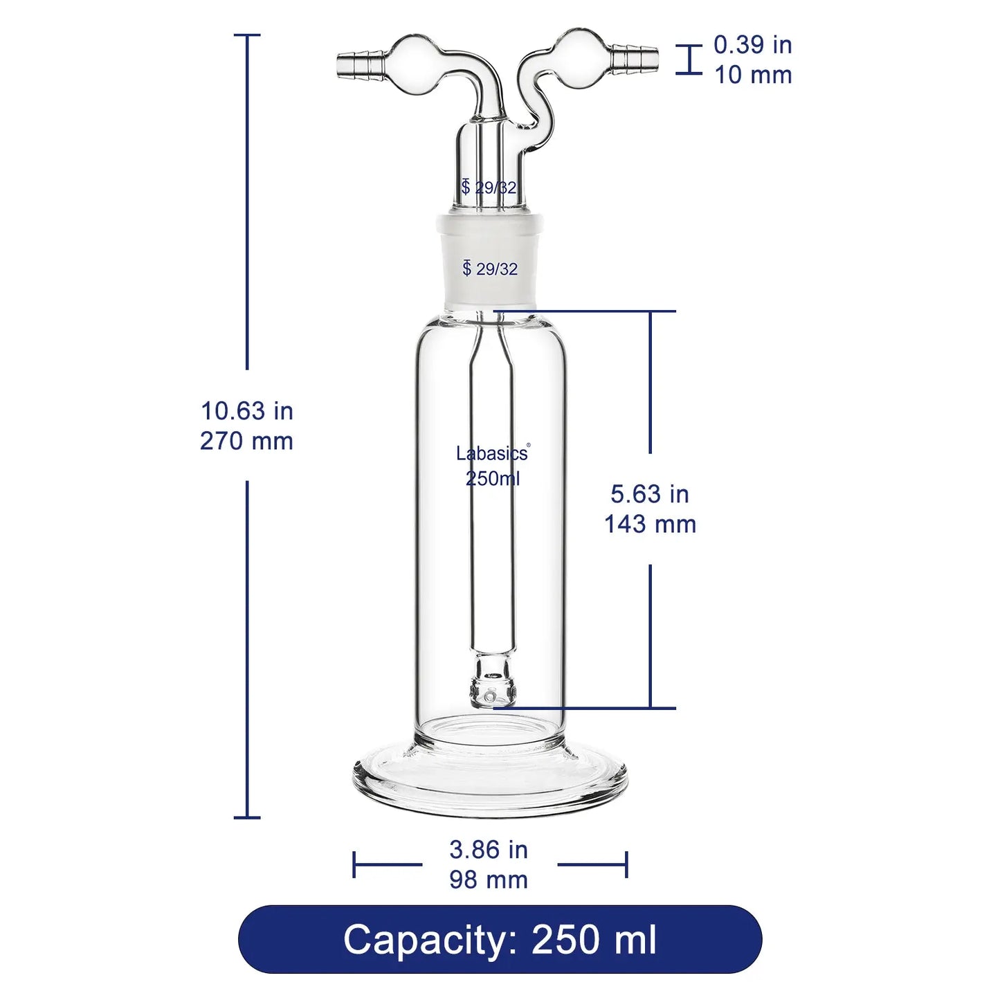 Drechsel Gas Washing Bottle Labasics