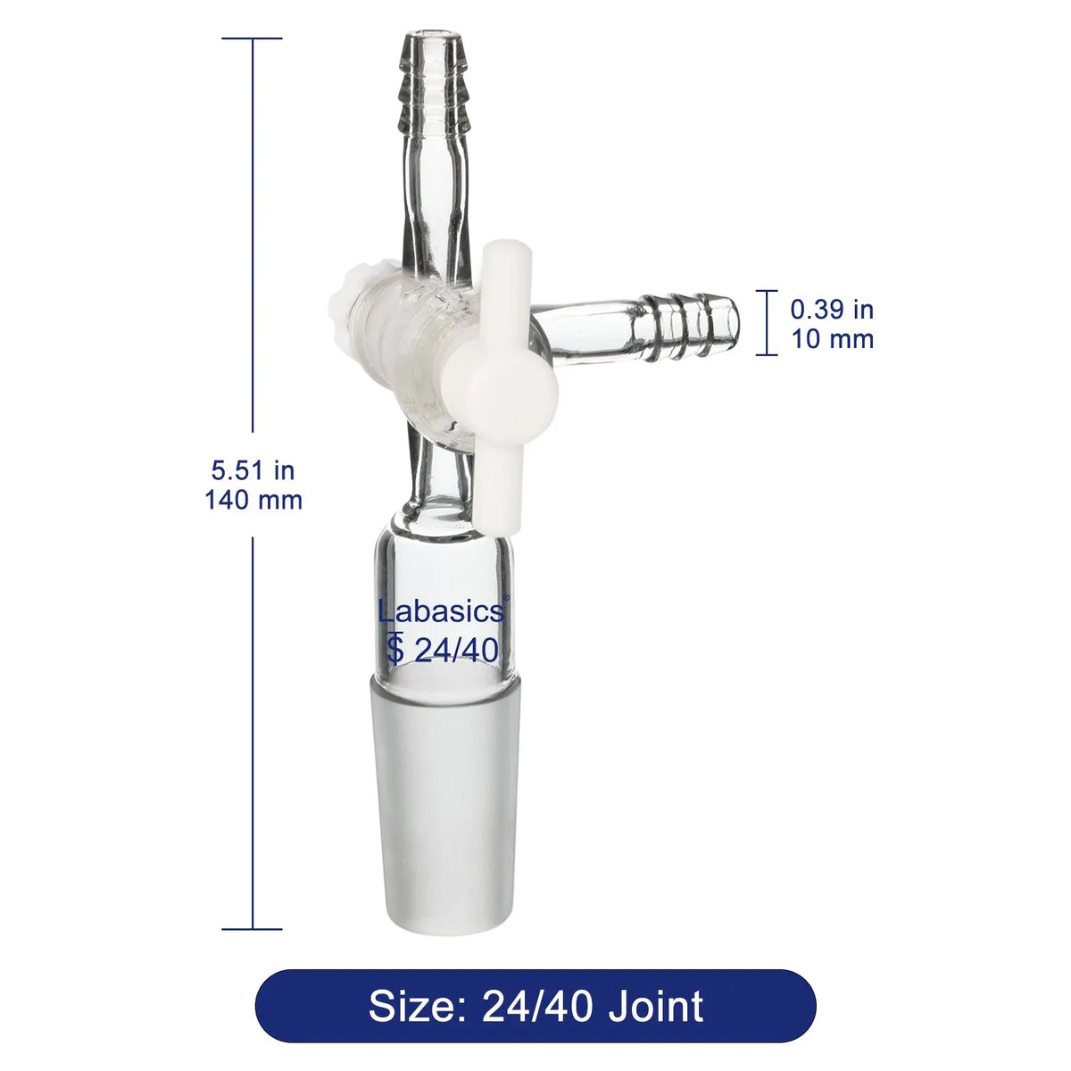 Vacuum Glass 3 Way Flow Control Adapter Labasics