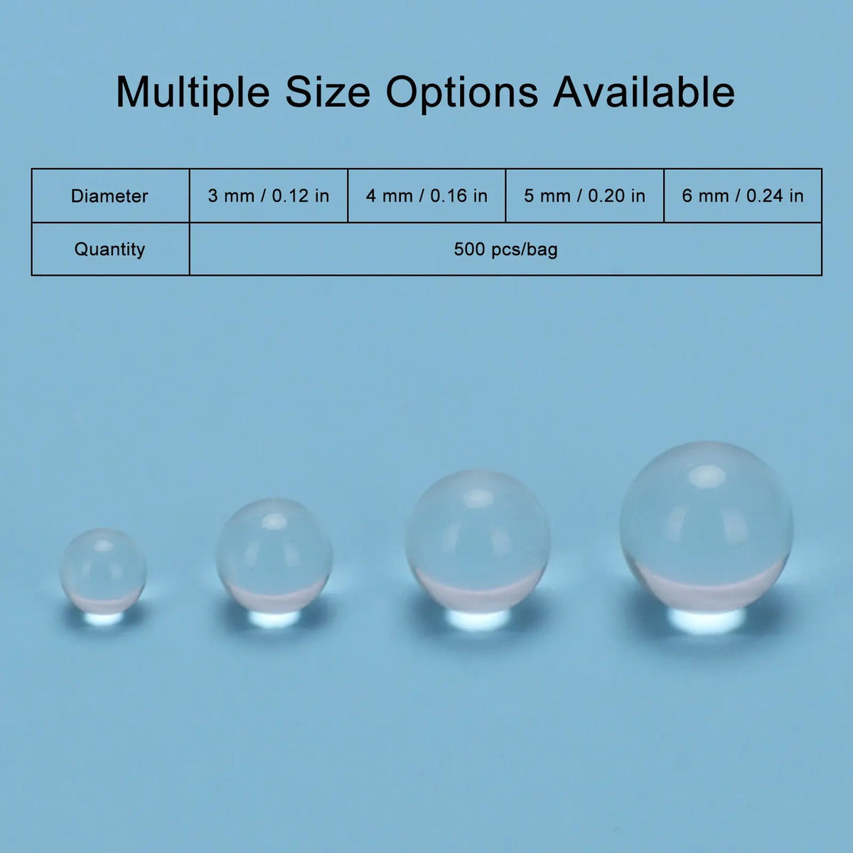 Solid Round Glass Beads for Heating and Boiling Prevention, 500 pack, Diameter 3-6 mm Labasics shop