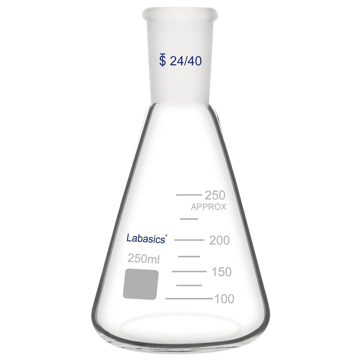 Glass Erlenmeyer Flask, 24/40 Standard Taper Outer Joint, 100-1000 mL Labasics