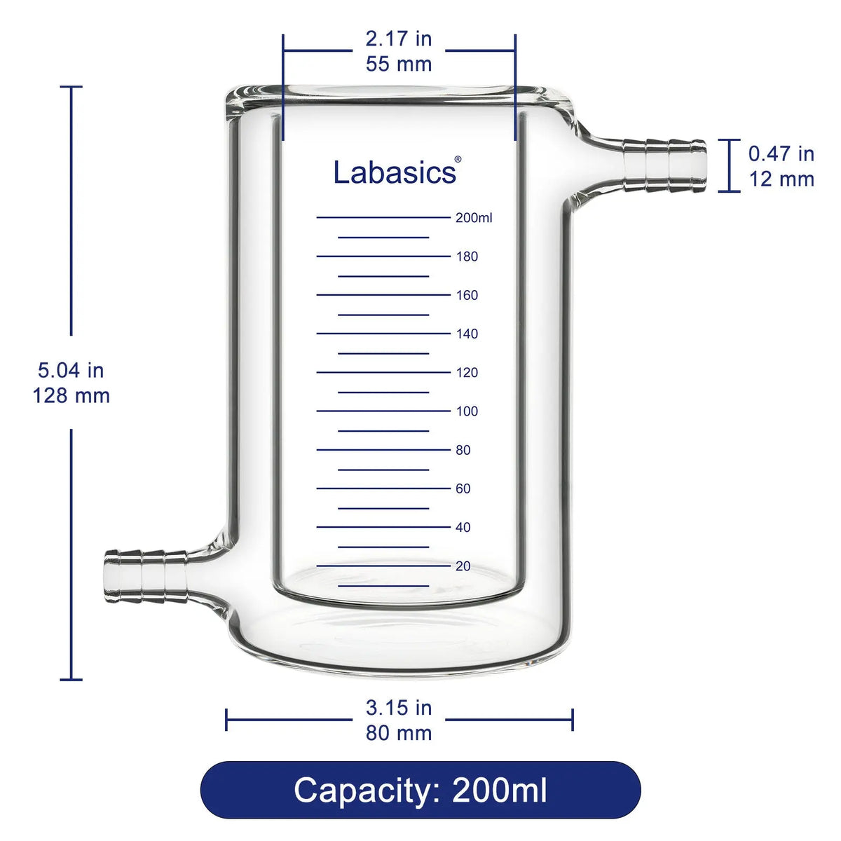Jacketed Beaker for Thermal Control, 200 ml Labasics