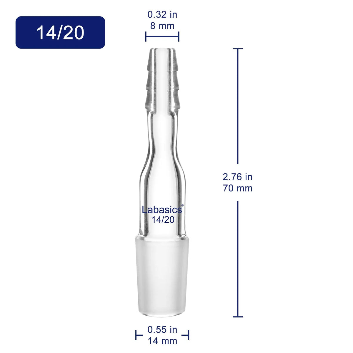 Glass Straight Inlet Adapter, 1 Pack Labasics