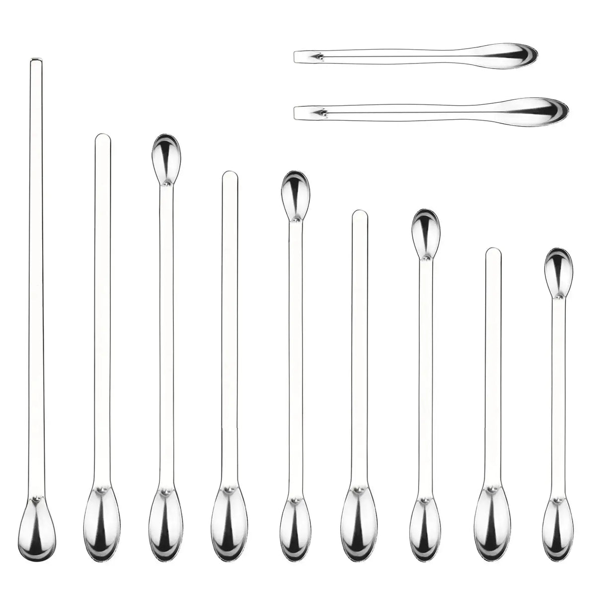 11-piece micro spoon set including multiple sizes of dual-ended and single-ended laboratory tools