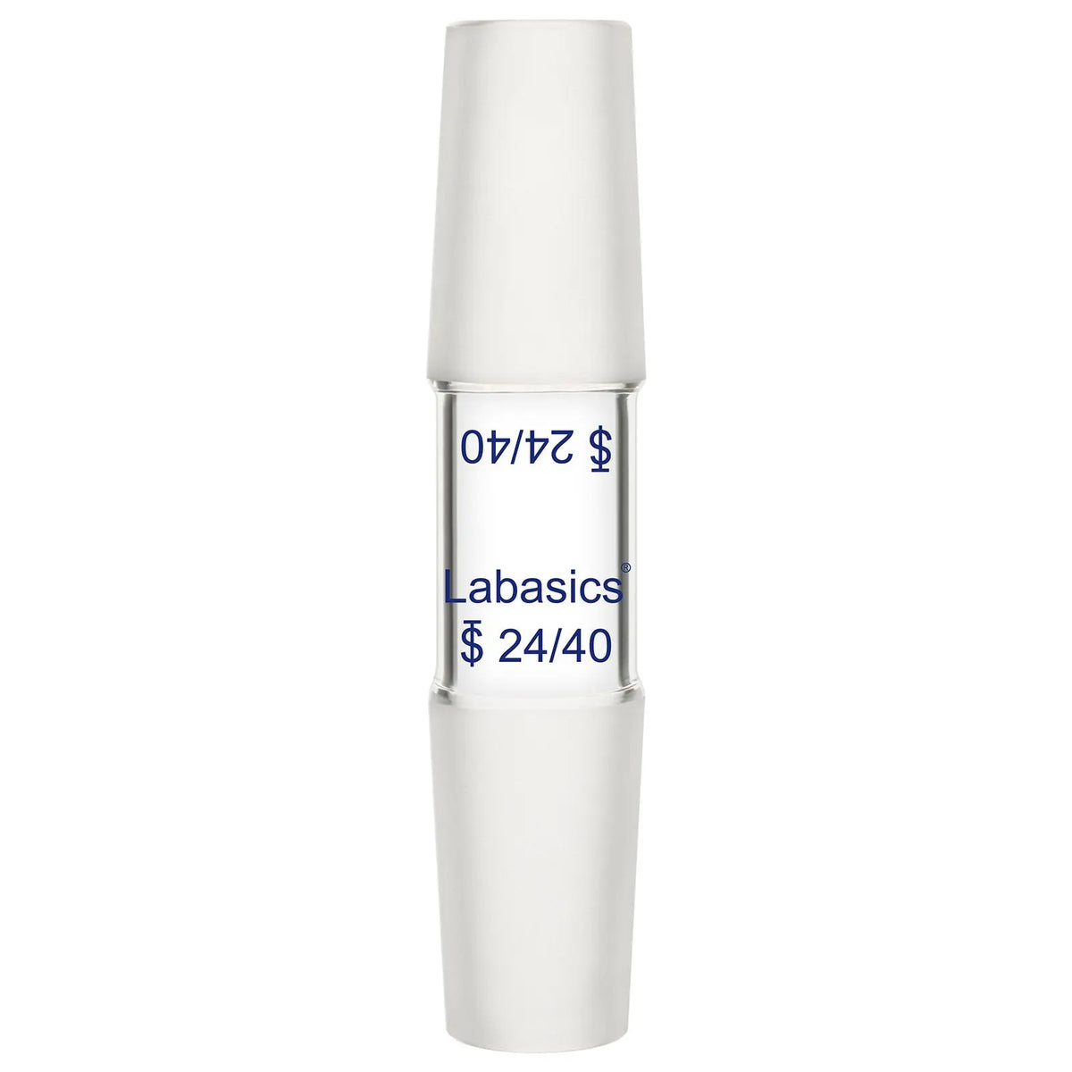 Straight borosilicate glass connecting adapter, 24/40 to 24/40 male joint, reusable and durable for laboratory distillation and extraction setups