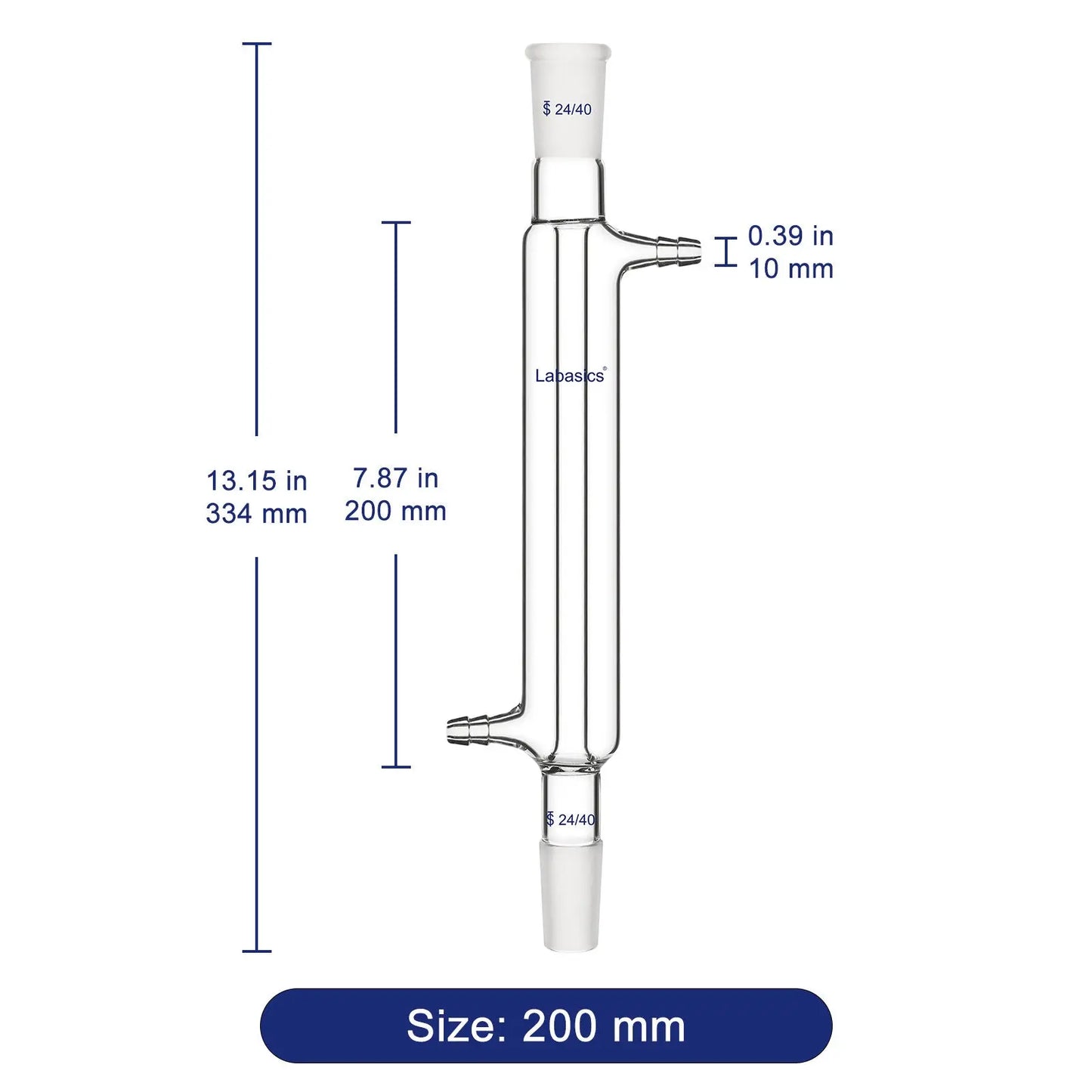 Glass Liebig Condenser, 24/40 Joint Jacket Length Labasics
