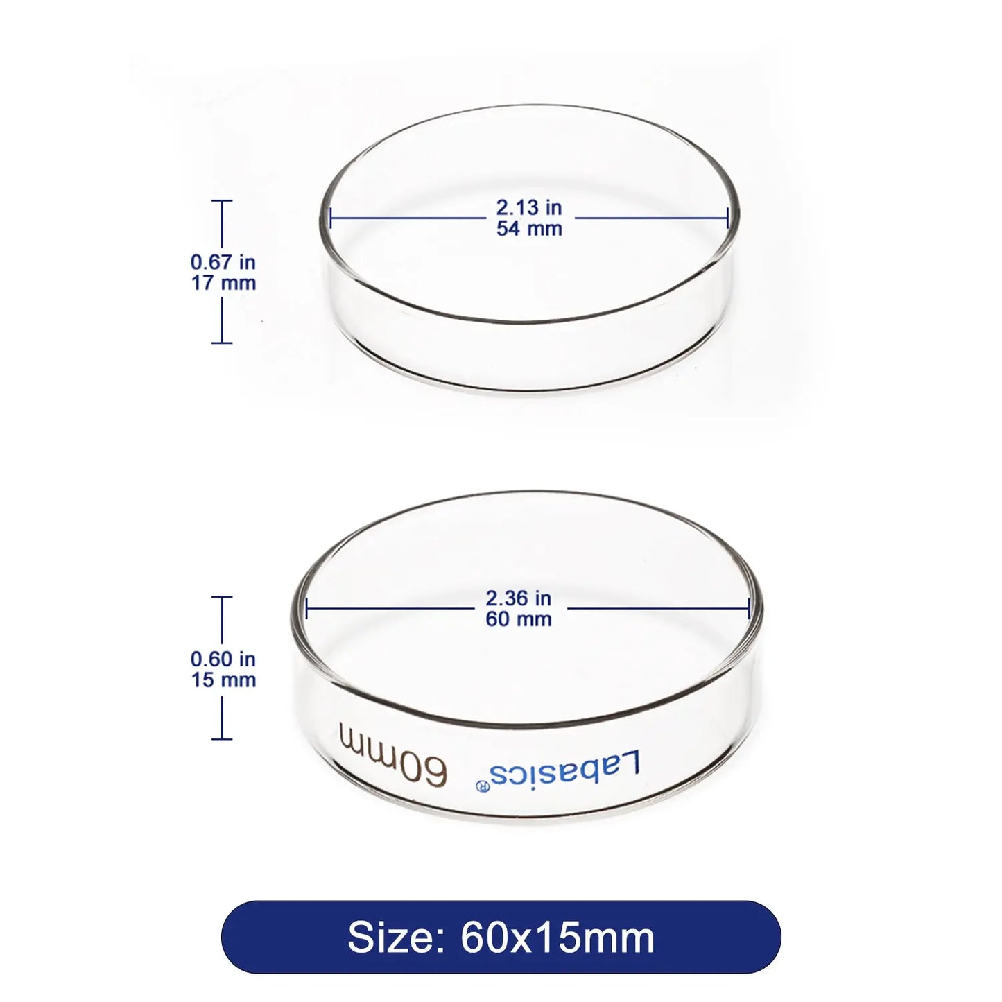 Glass Petri Dishes, 10 Packs Labasics shop