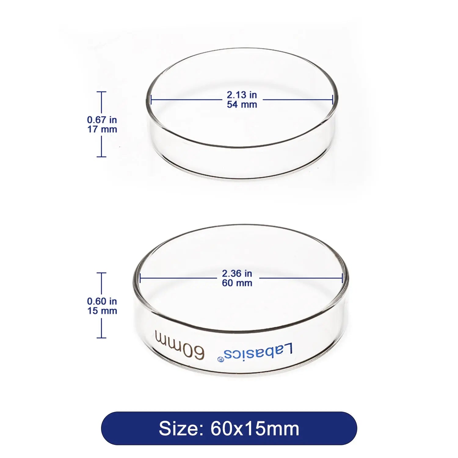 Glass Petri Dishes, 10 Packs Labasics shop