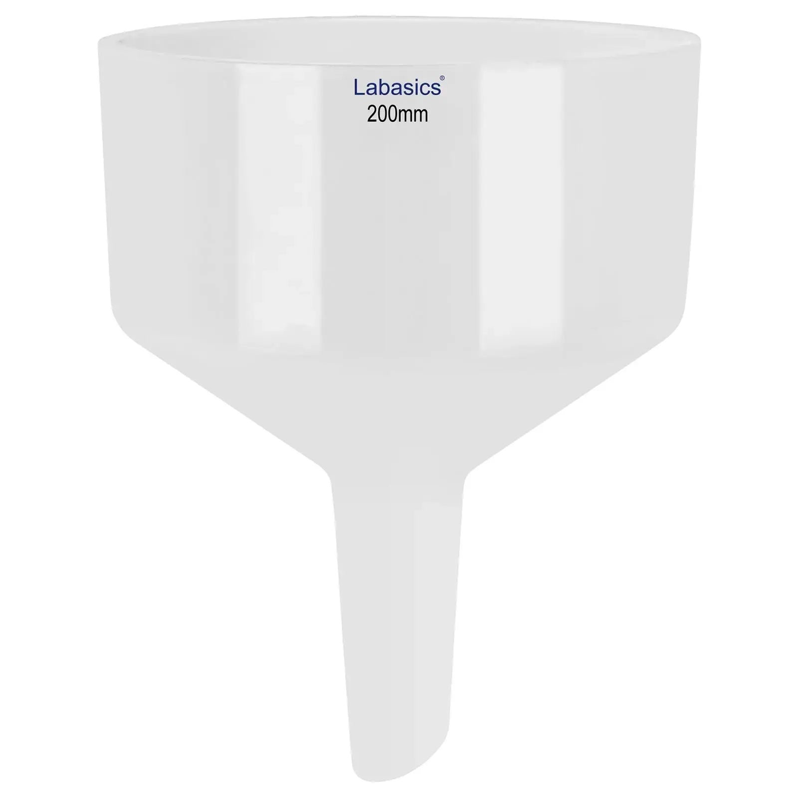 Büchner filter funnel, 200 mm OD, porcelain material, glazed finish, perforated plate for efficient lab vacuum filtration