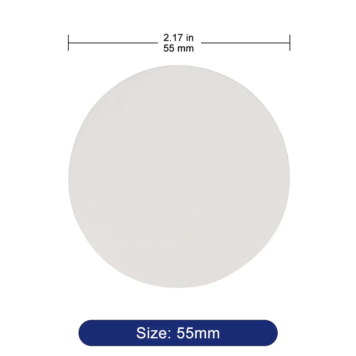 55 mm quantitative filter paper used for small-scale laboratory sample filtration