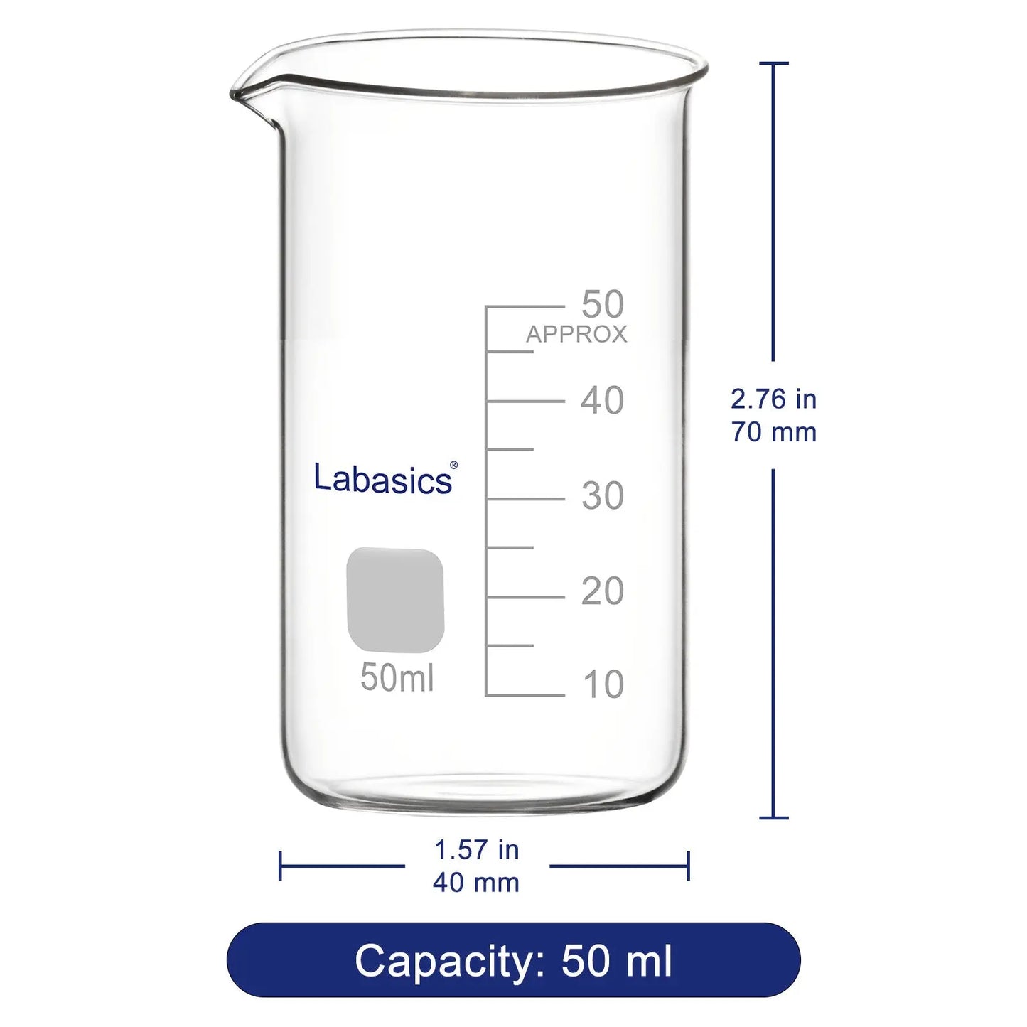 Glass Tall Beaker with Pouring Spout, 50-1000 ml Labasics shop