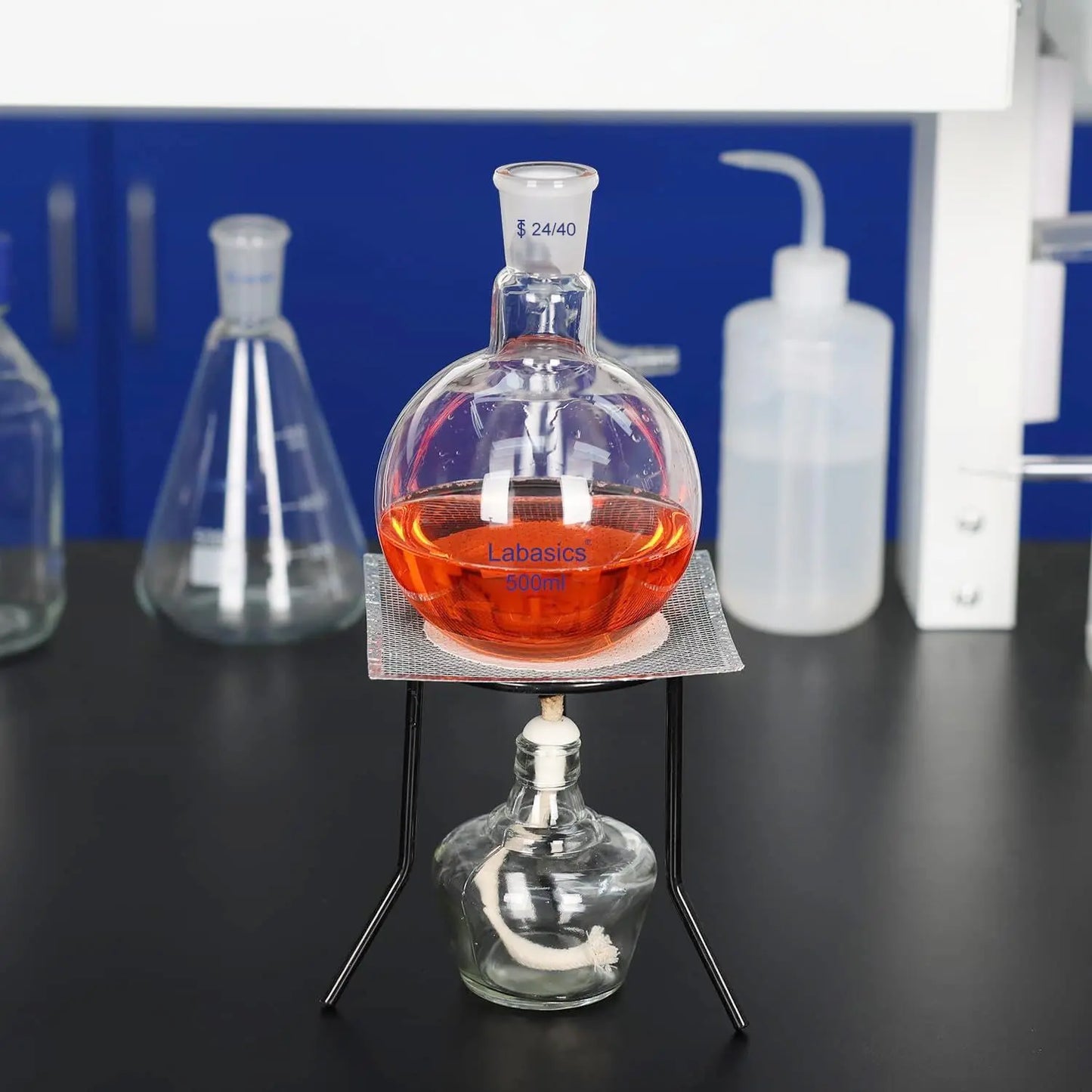 Glass Flat Bottom Flask, 24/40 Standard Taper Outer Joint, 50-2000 mL Labasics