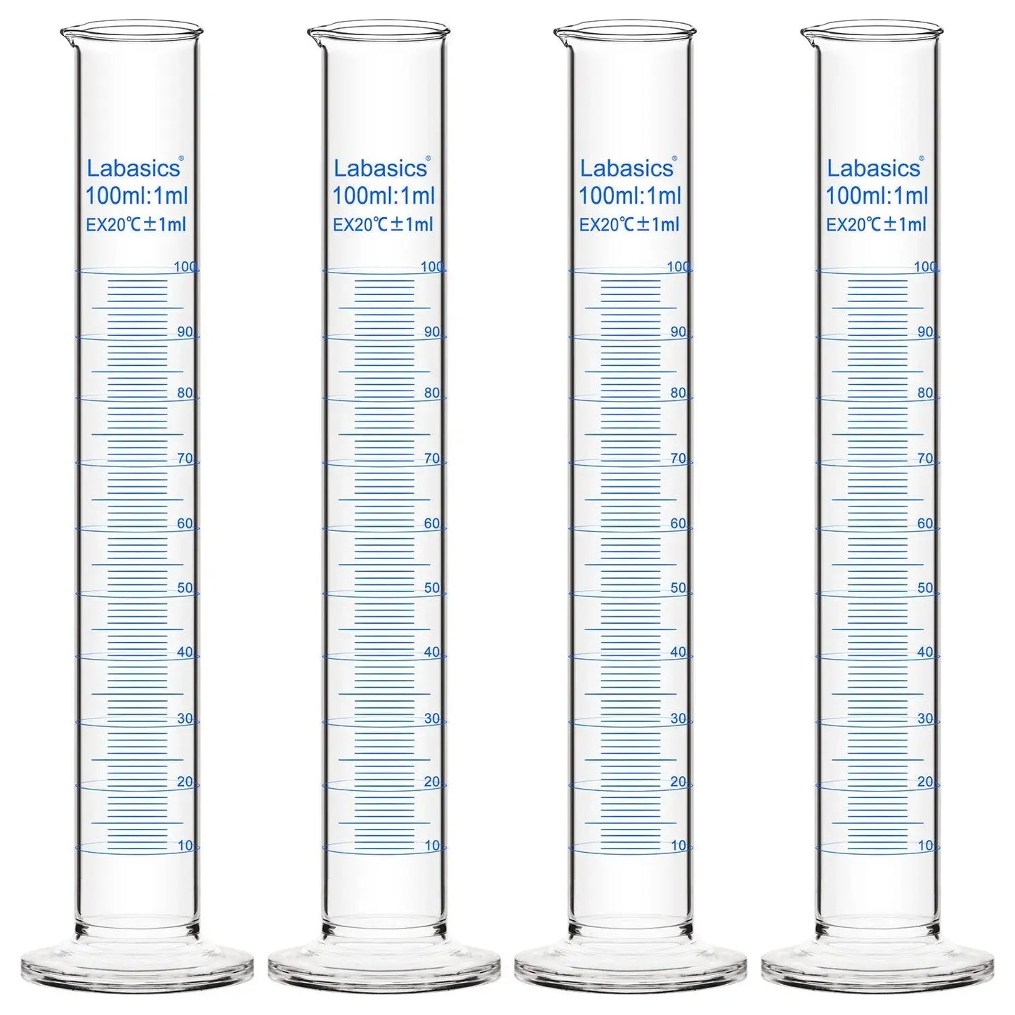 Measuring Cylinder,10-250 mL, 4 Packs Labasics