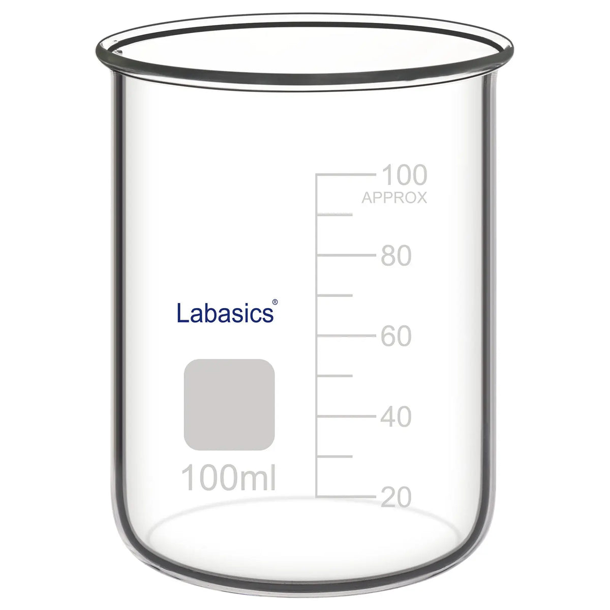 100 ml spoutless lab glass beaker, ideal for mixing and temporary storage of chemicals