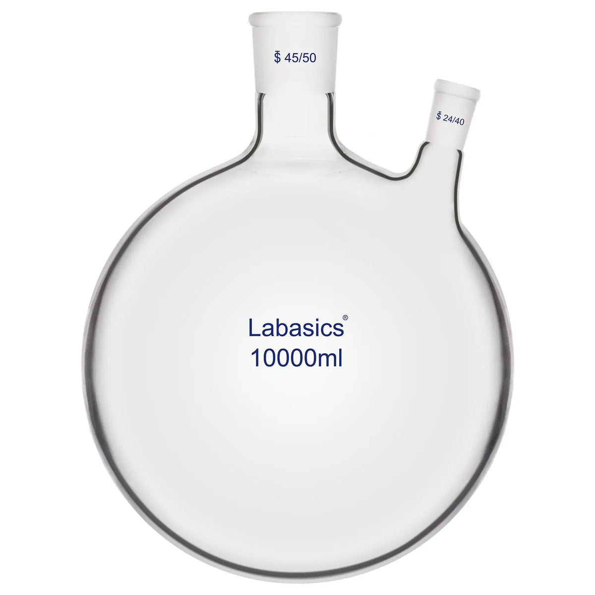 10 L dual neck reaction flask for distillation reflux addition funnel setup