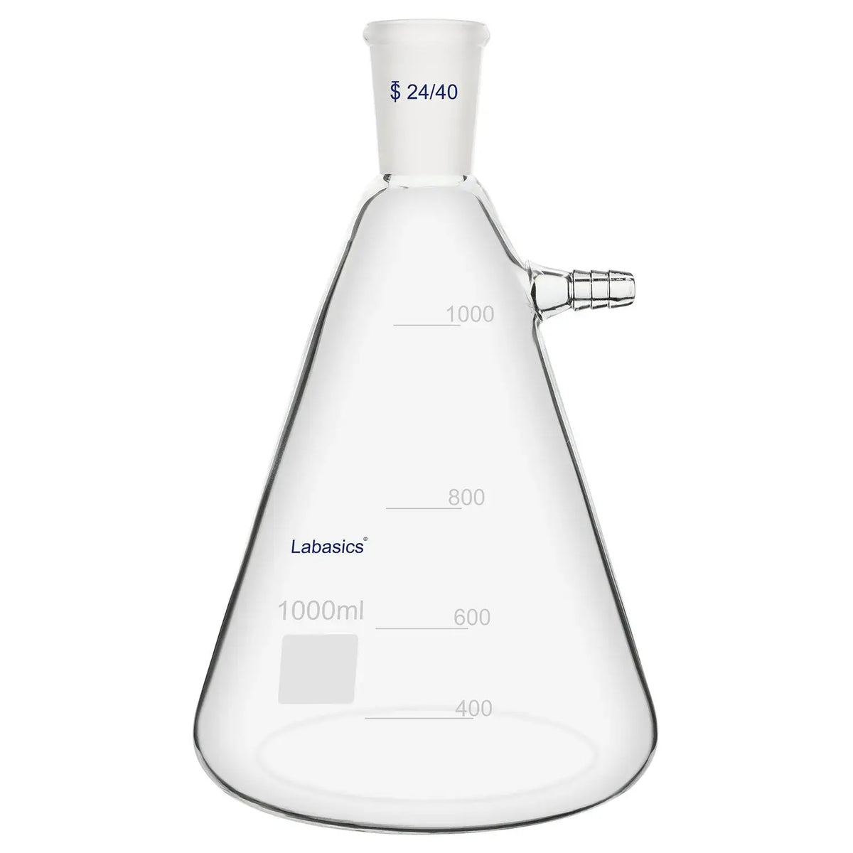 Filtering flask, 1000 mL (1 L), borosilicate glass, 24/40 joint, 9 mm hose connection, for large-volume vacuum filtration