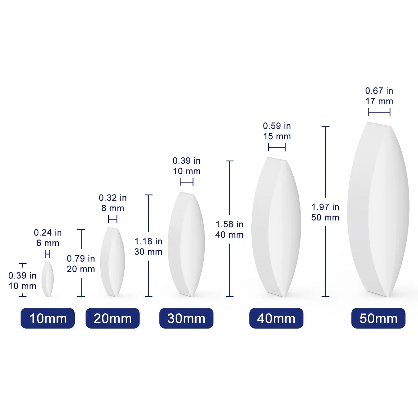 Magnetic Stir Bar Set, Model A, 5PK, 10-50mm Labasics