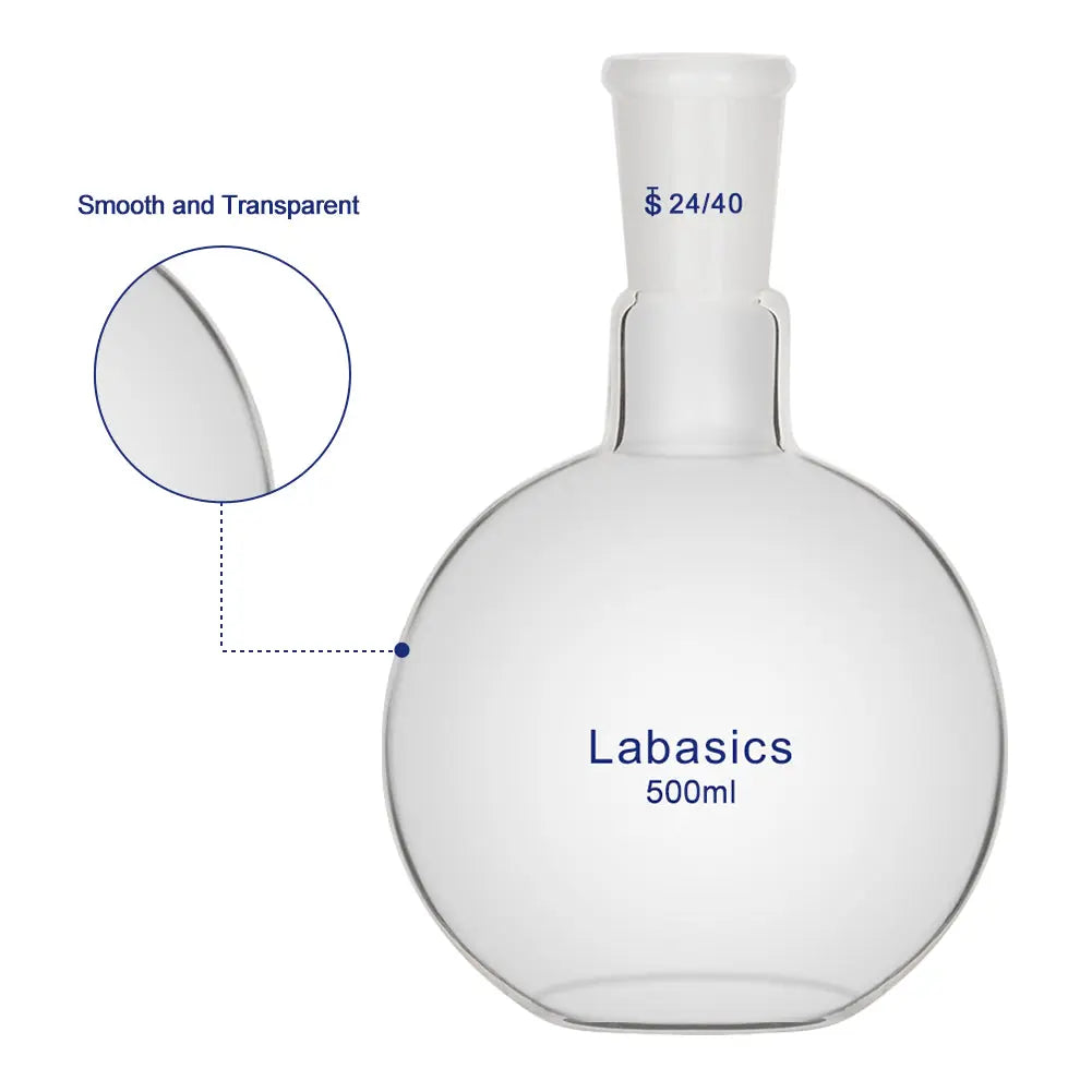 Glass Flat Bottom Flask, 24/40 Standard Taper Outer Joint, 50-2000 mL Labasics