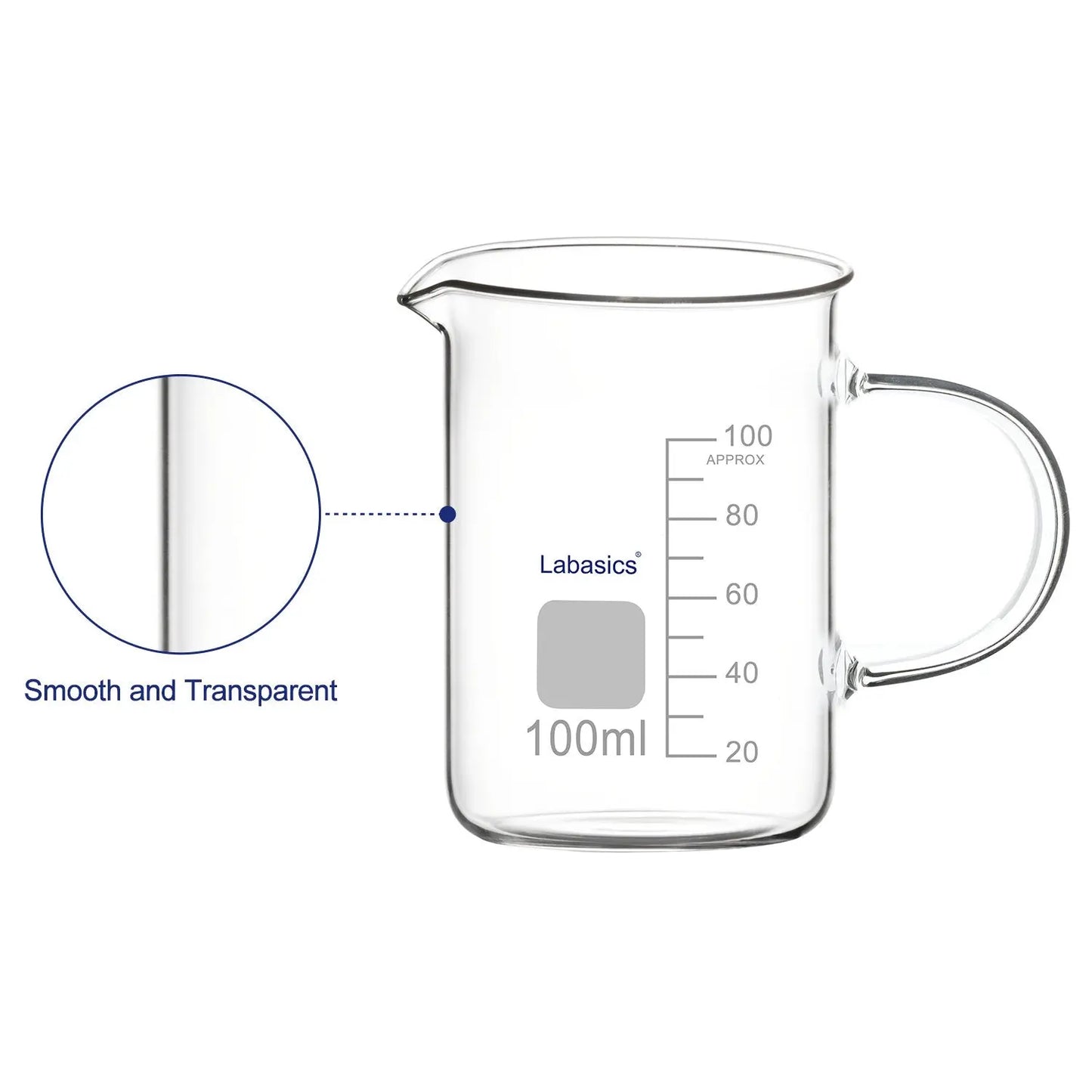 Laboratory Grade Glass Graduated Beaker Labasics