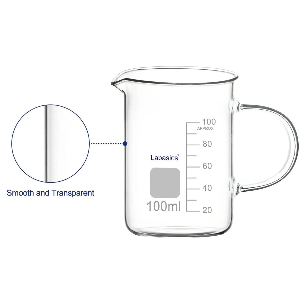 Laboratory Grade Glass Graduated Beaker Labasics
