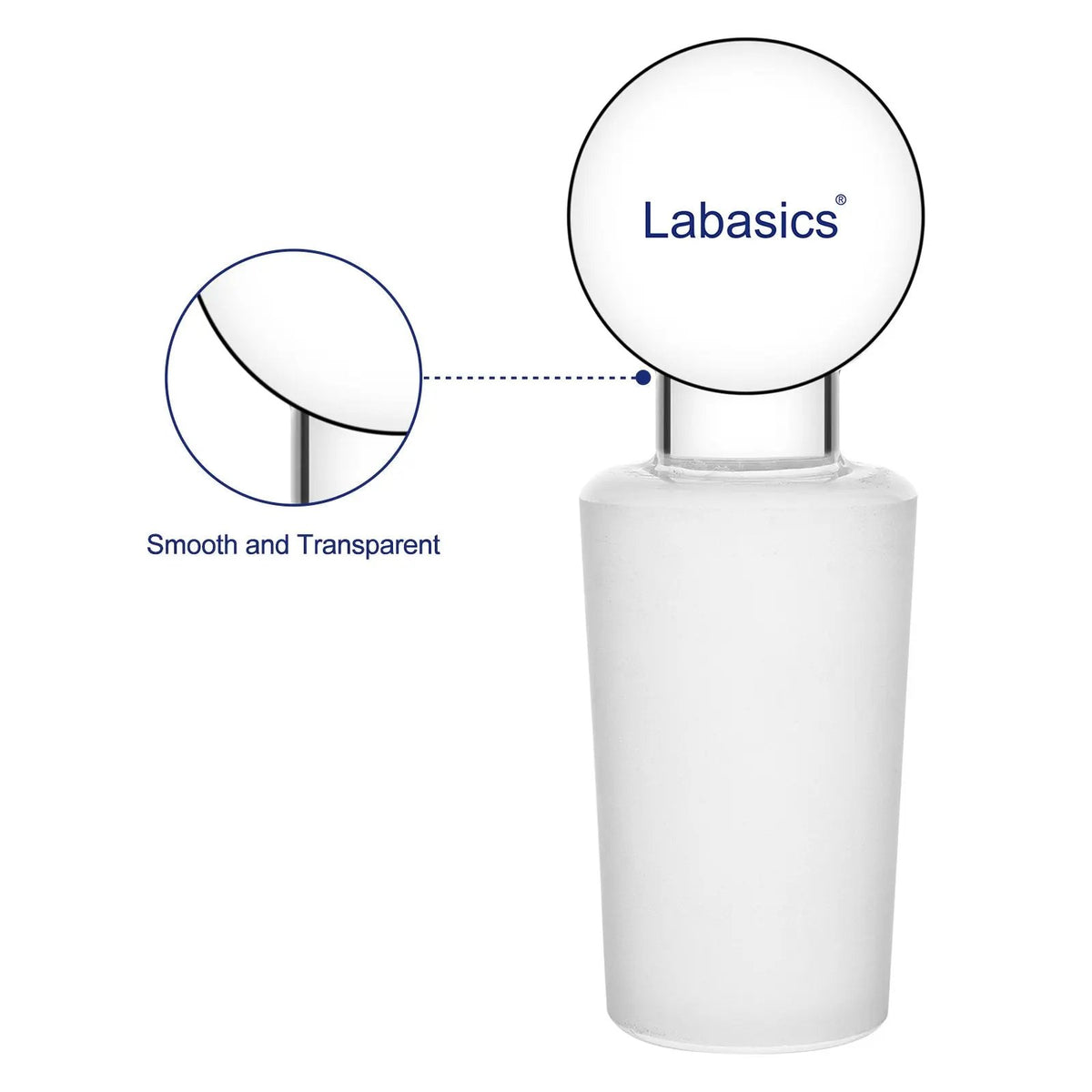 Glass Solid Stopper, Penny Head, 5 Pack Labasics