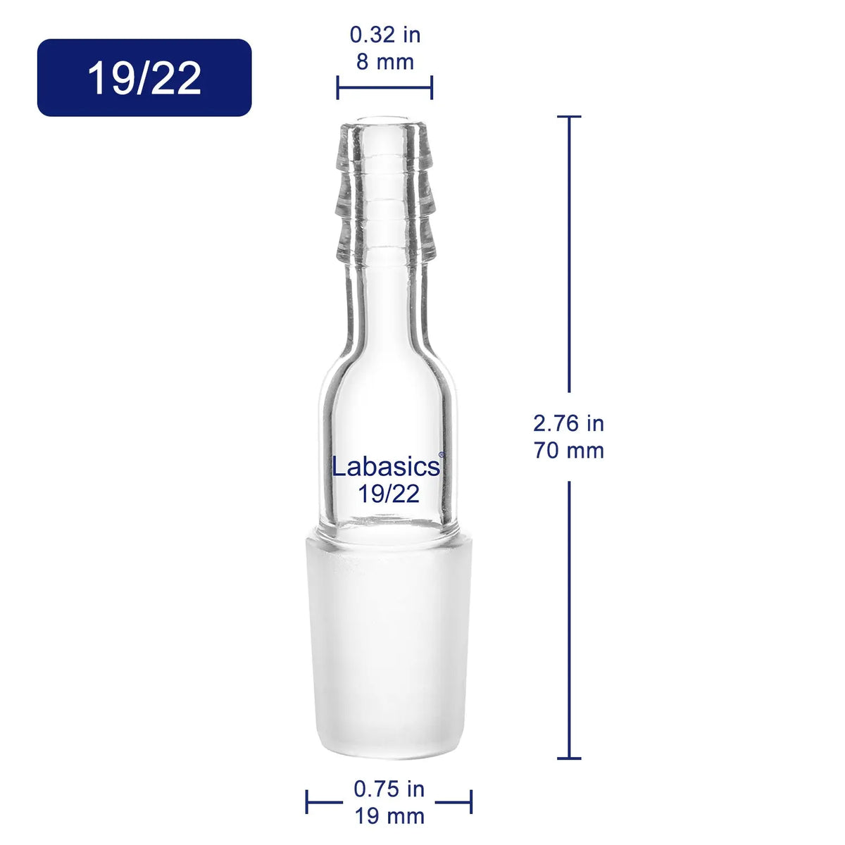 Glass Straight Inlet Adapter, 1 Pack Labasics