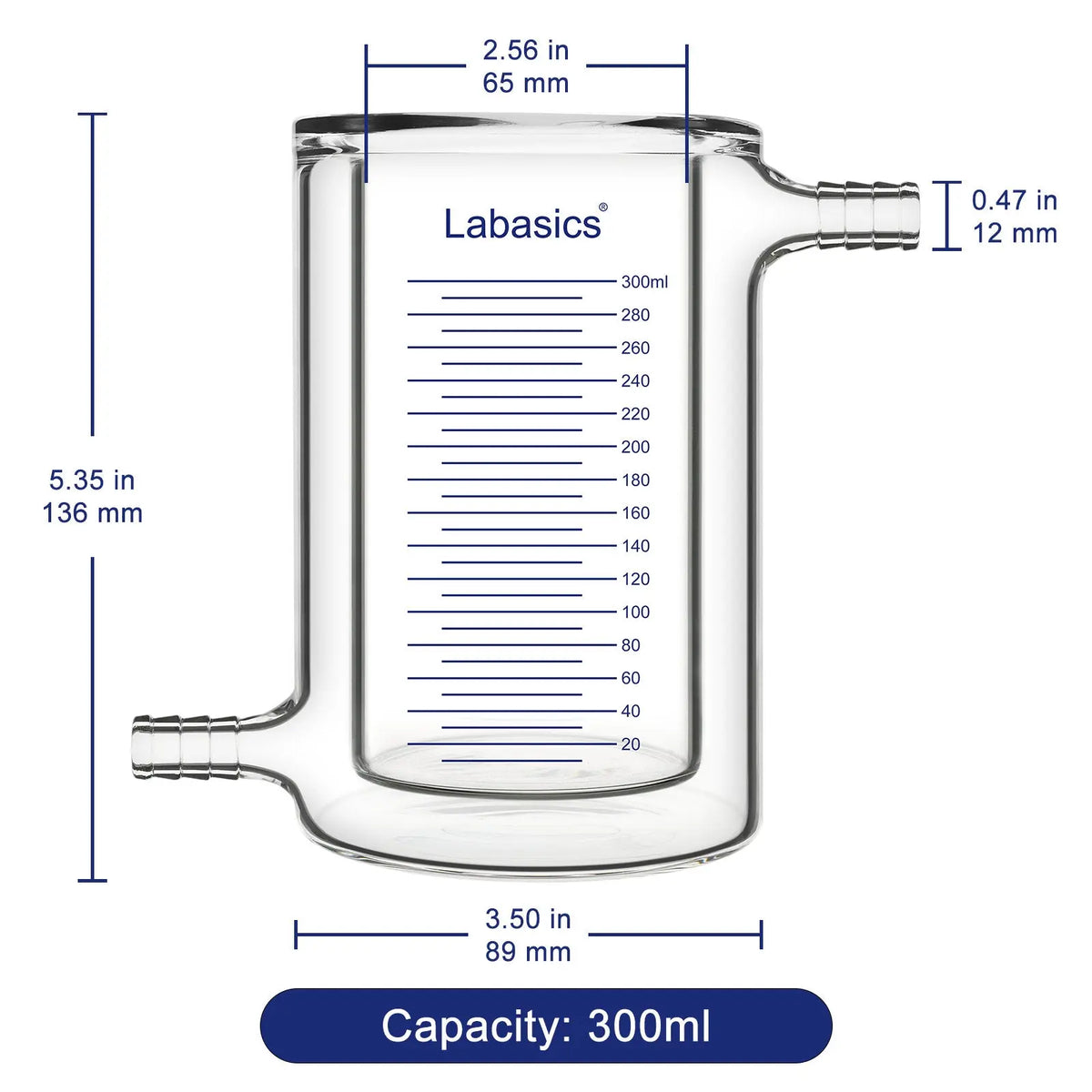 Jacketed Beaker for Thermal Control, 200 ml Labasics