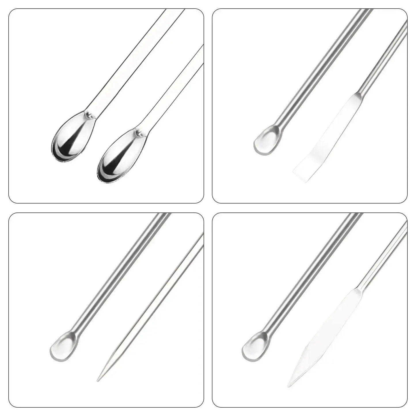 4 Pcs Lab Micro Spoon and Spatula Set Labasics