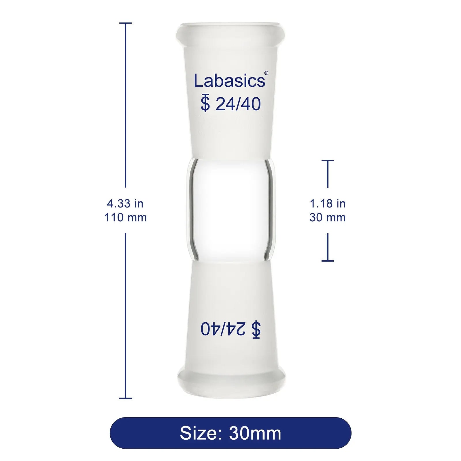 Straight Connecting Adapter, 24/40 Female Joint to 24/40 Female Joint Labasics