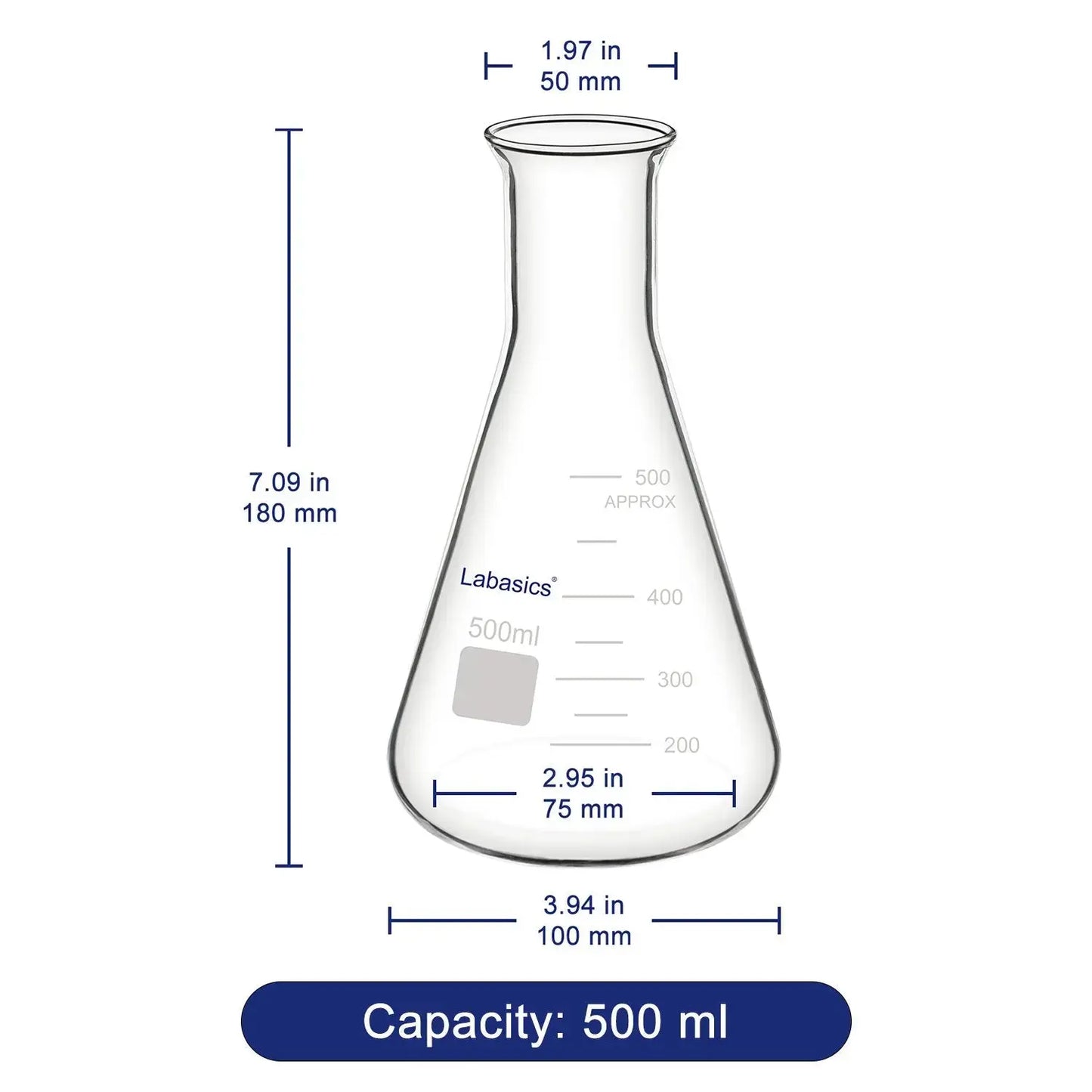 Glass Wide Mouth Erlenmeyer Flask Labasics