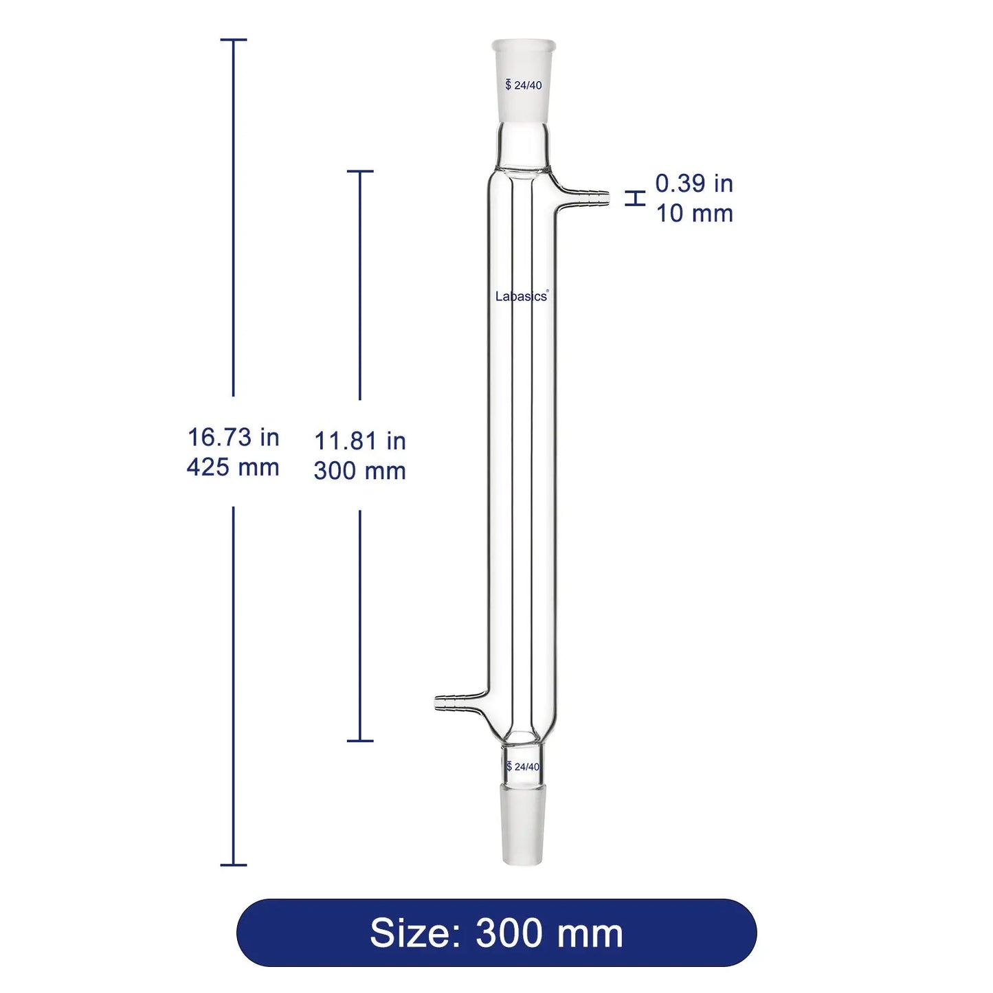 Glass Liebig Condenser, 24/40 Joint Jacket Length Labasics