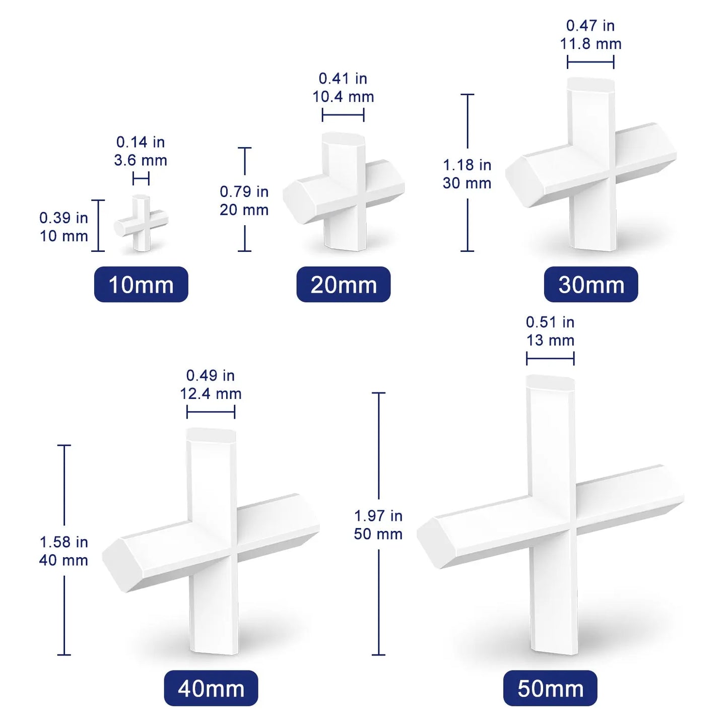 Magnetic Stir Bar Set, Cross-Shaped, 3 PK, 10-50 mm Labasics