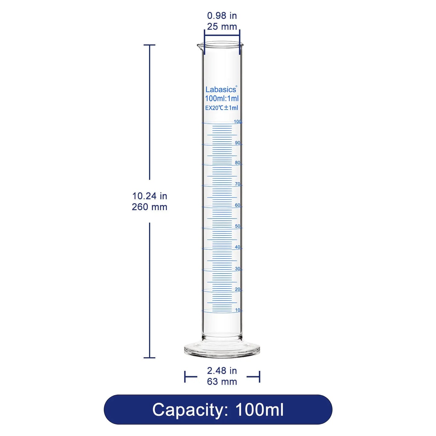 Measuring Cylinder, 50-1000 mL, 1 Pack Labasics shop