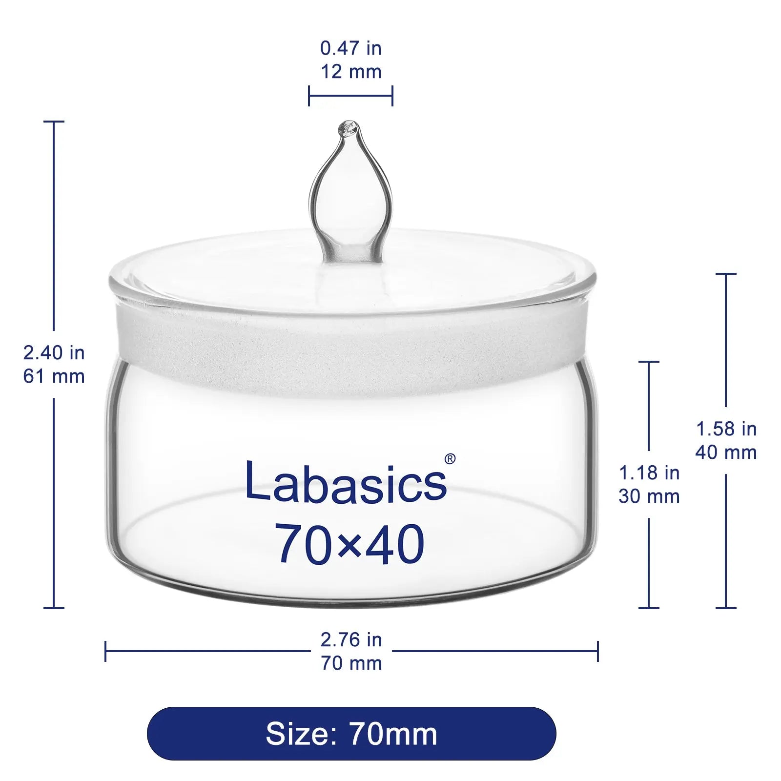 Weighing Bottle with Ground Stopper, Diameter 40-70 mm Labasics shop