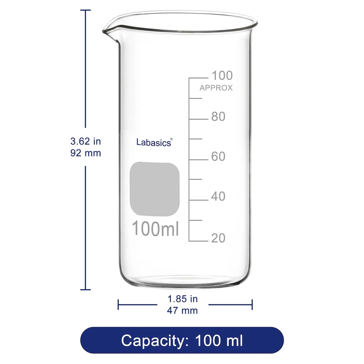 Tall Beaker with Pouring Spout, 50-500 ml Labasics shop