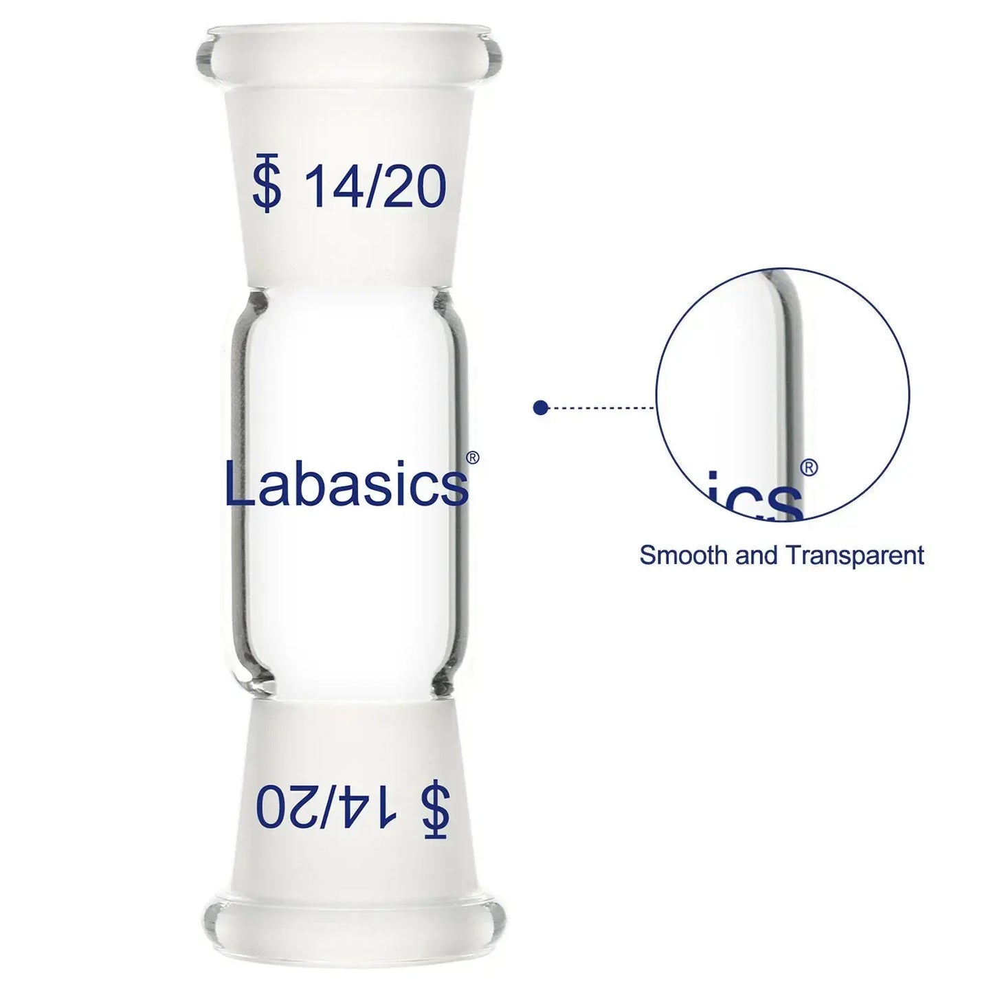 Borosilicate Glass Straight Connecting Adapter Labasics