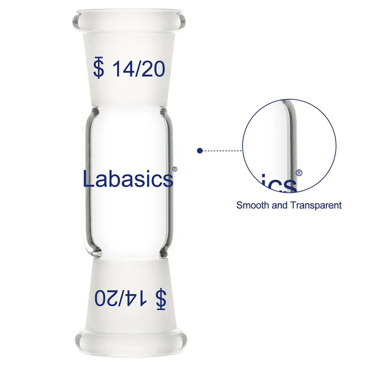 Borosilicate Glass Straight Connecting Adapter Labasics