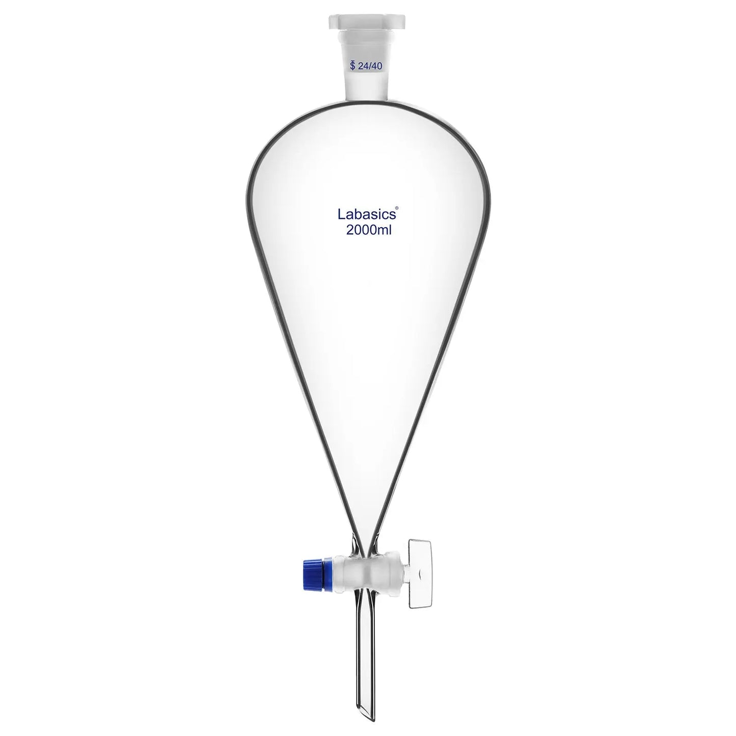 Conical Separatory Funnel with Glass Stopcock and 24/40 Plastic Joint Stopper, 60 – 1000 mL Labasics shop