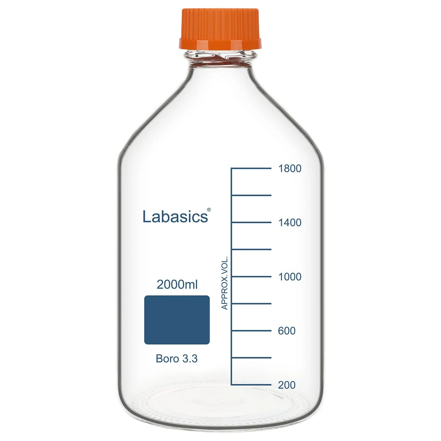 Transparent Media Storage Bottle, Borosilicate Glass, 250–2000 mL Labasics Shop