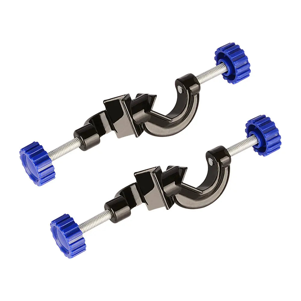Adjustable bosshead clamp holder, 21 mm rod compatibility, aluminum alloy construction, easy-rotate plastic knobs, stable support for laboratory stand and apparatus holding