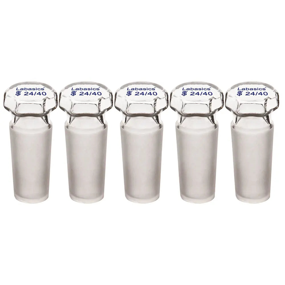 Labasics glass hollow stopper with hex head for sealing laboratory ground glass joints