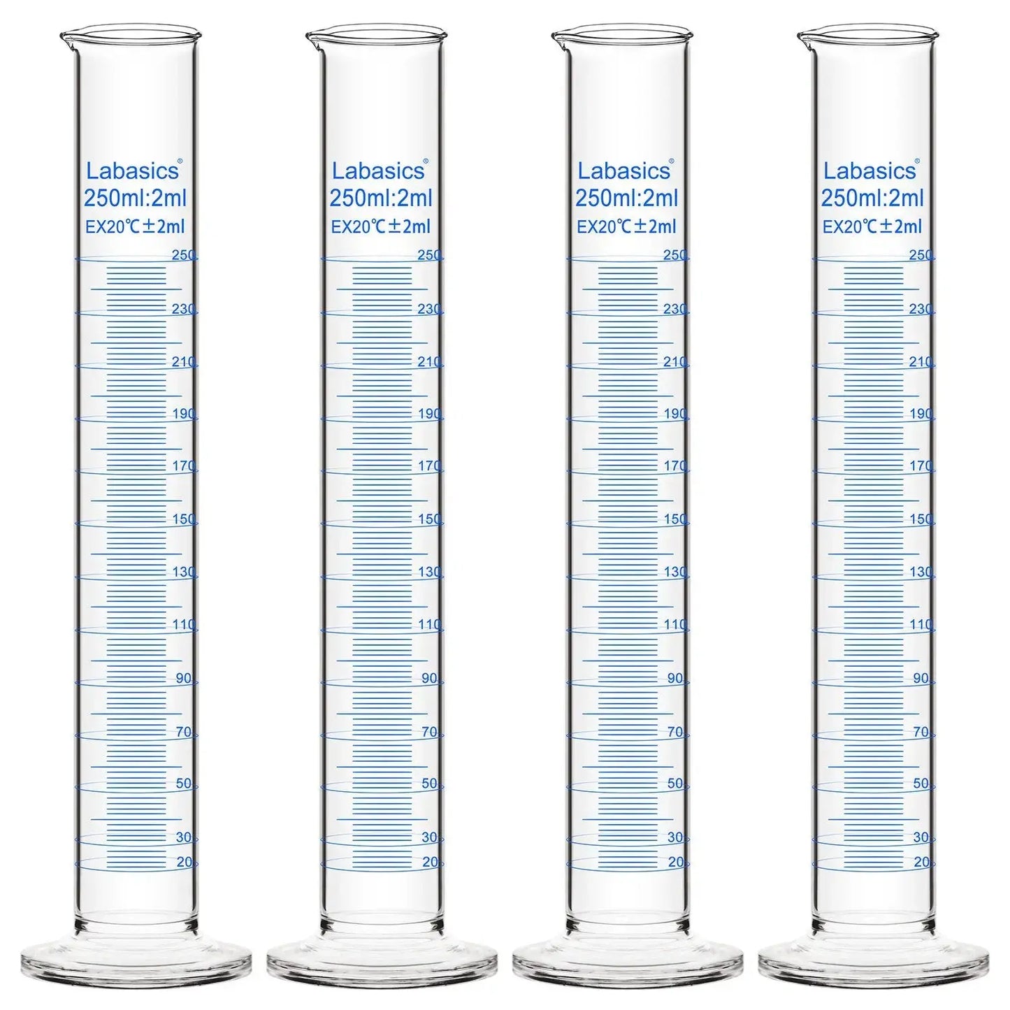 Measuring Cylinder,10-250 mL, 4 Packs Labasics