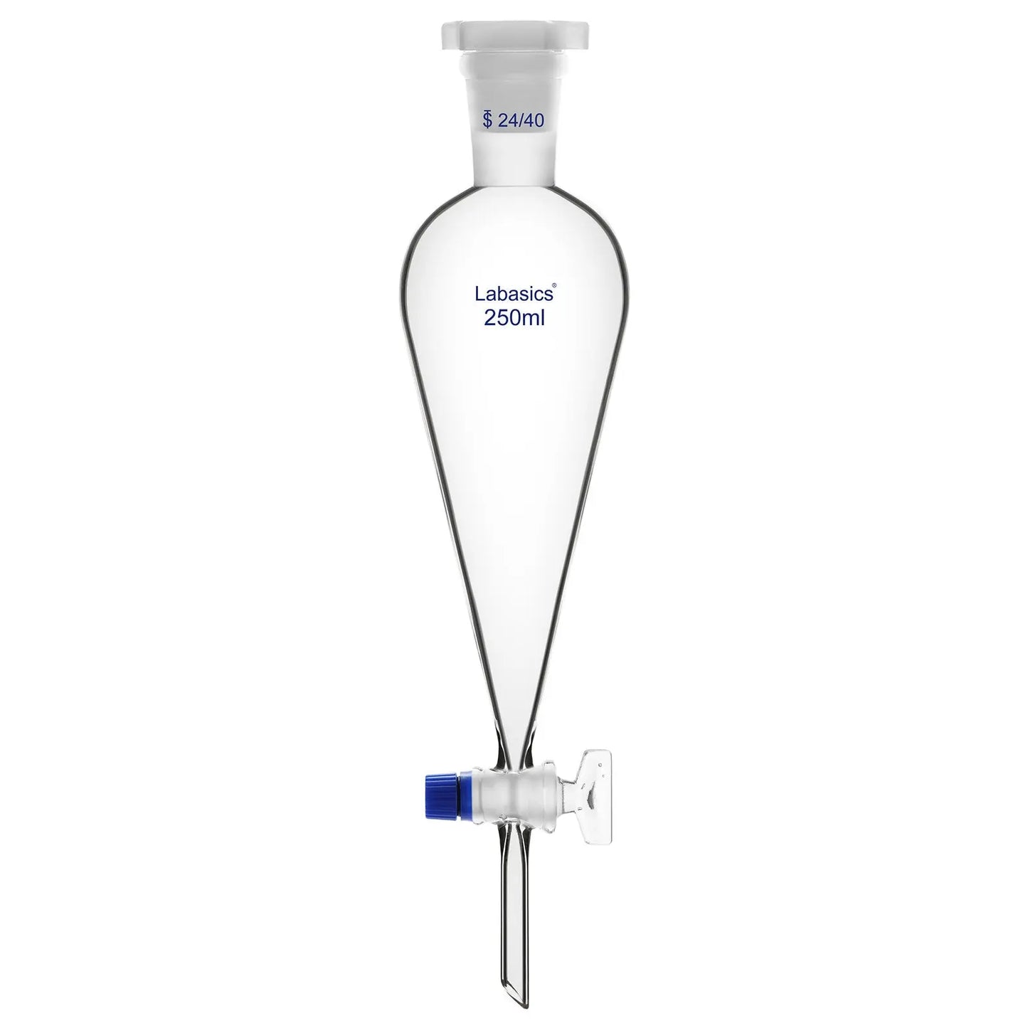 Conical Separatory Funnel with Glass Stopcock and 24/40 Plastic Joint Stopper, 60 – 1000 mL Labasics shop