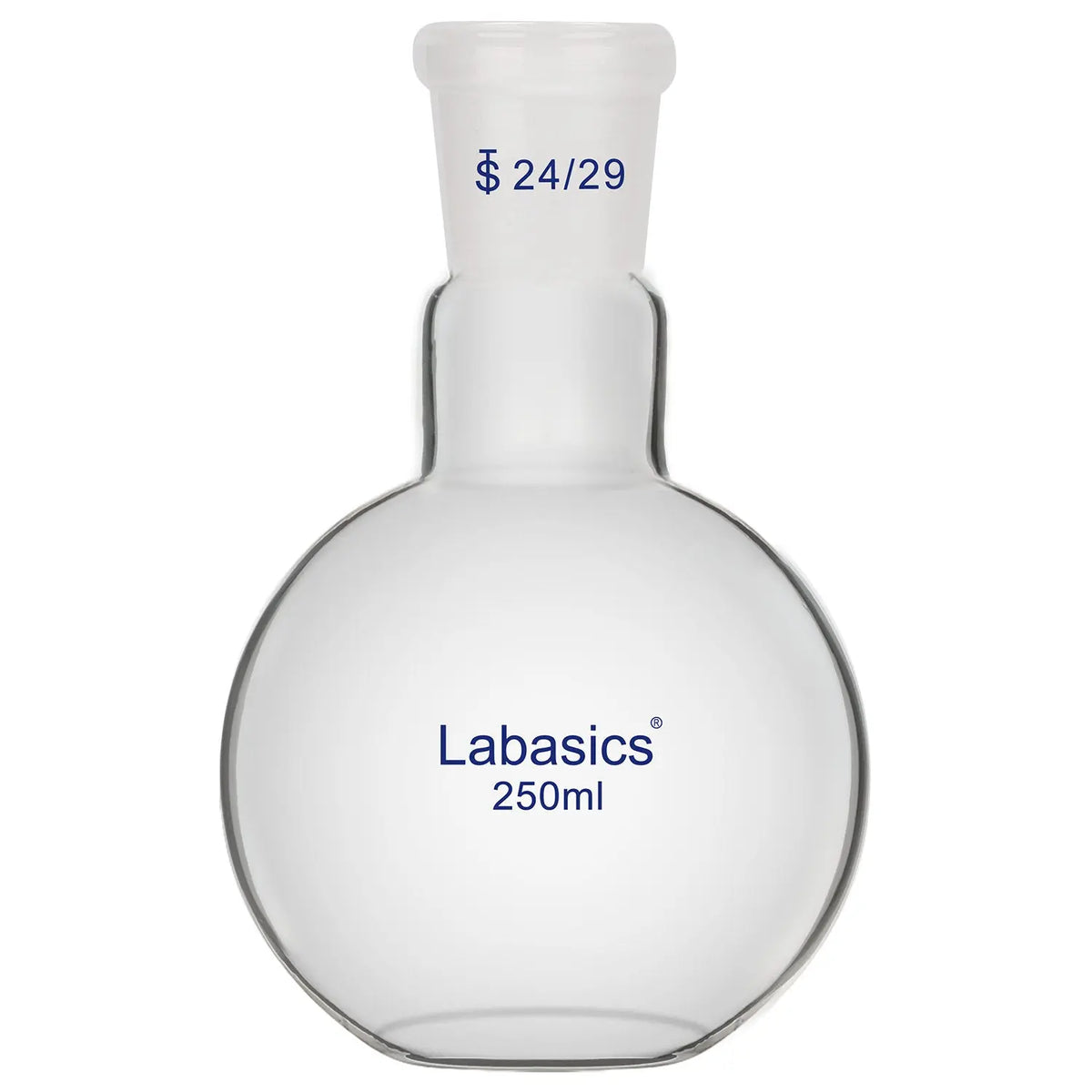250 ml 1-neck flat bottom flask, borosilicate glass, 24/29 joint, heating flask for lab use