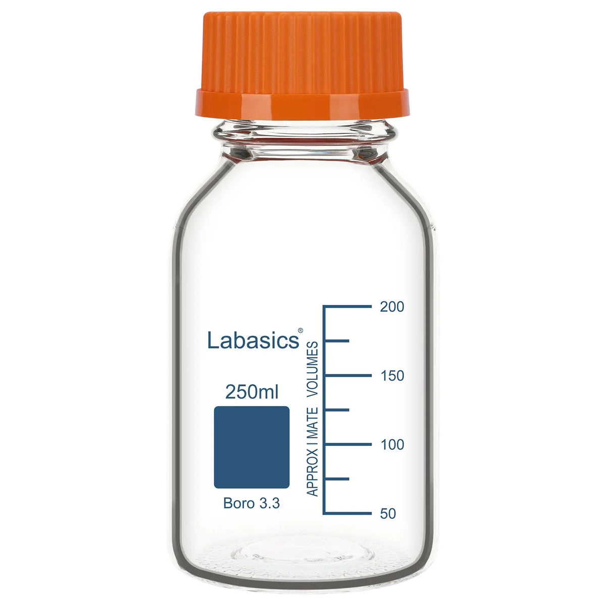 Transparent Media Storage Bottle, Borosilicate Glass, 250–2000 mL Labasics Shop