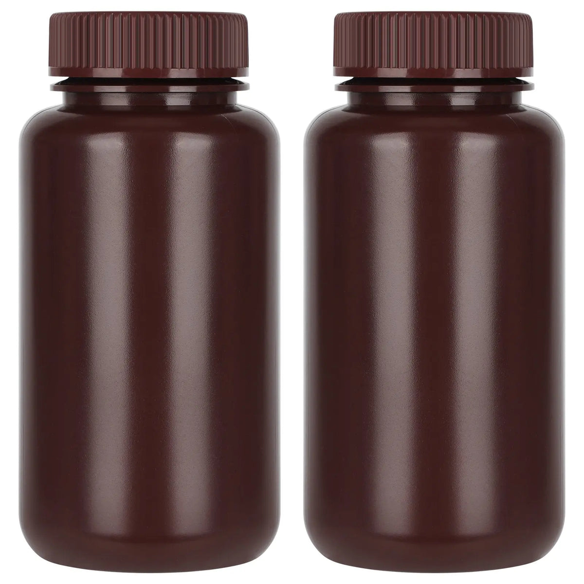 HDPE Wide Mouth Amber Reagent Bottle, 2-Pack, 500 ml / 1000 ml Labasics