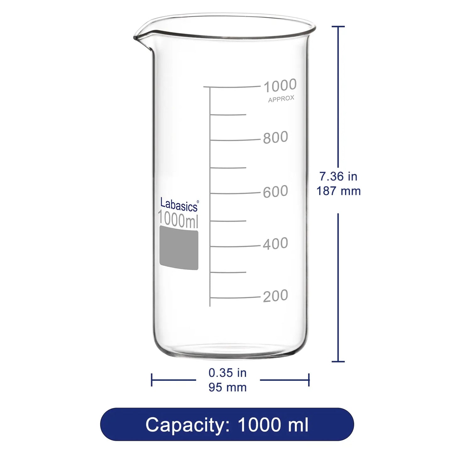 Tall Beaker with Pouring Spout, 50-500 ml Labasics shop