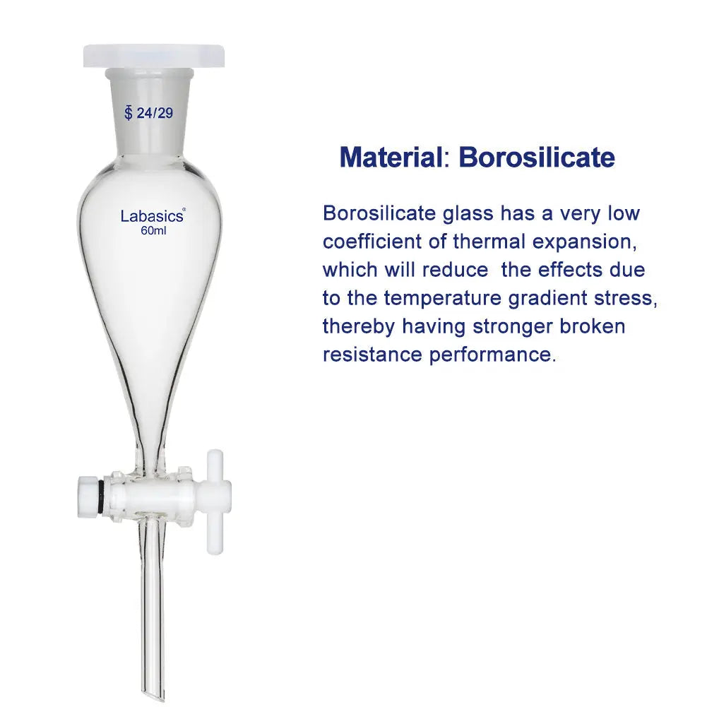 Conical Separatory Funnel, 24/29 Joints, 60-2000 mL Labasics