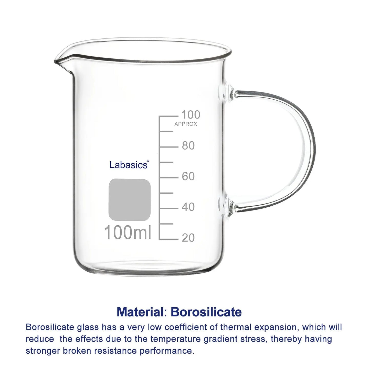 Laboratory Grade Glass Graduated Beaker Labasics