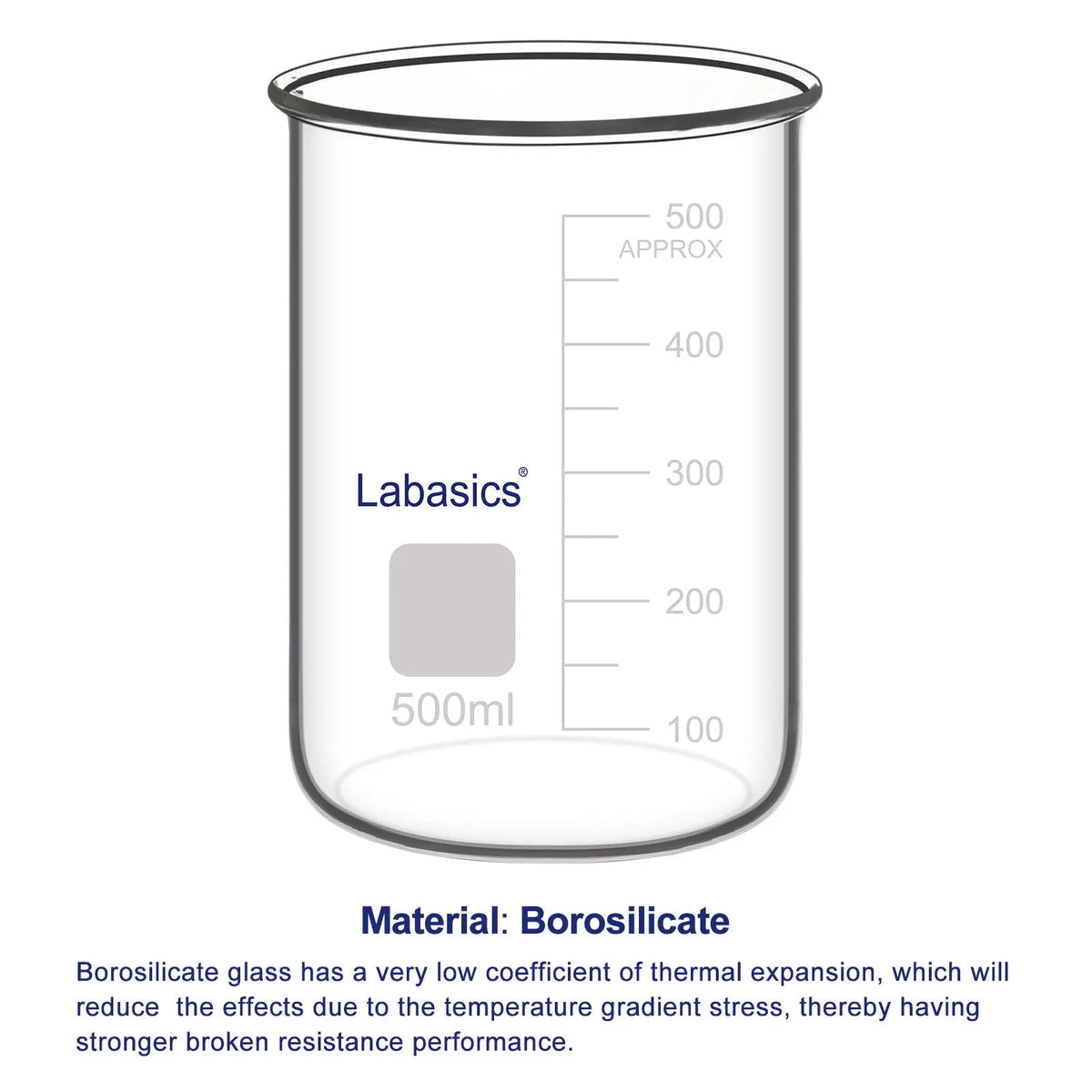 Borosilicate glass detail, resistant to thermal stress and chemical corrosion